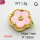 Resin & Zirconia,Brass Links Connectors,Flower,Plating Gold,Pink,12mm,Hole:1mm,about 1.5g/pc,5 pcs/package,XFL01976aajl-G030