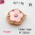 Resin & Zirconia,Brass Links Connectors,Flower,Plating Rose Gold,Pink,12mm,Hole:1mm,about 1.5g/pc,5 pcs/package,XFL01978baka-G030