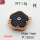 Resin & Zirconia,Brass Links Connectors,Flower,Plating Rose Gold,Black,12mm,Hole:1mm,about 1.5g/pc,5 pcs/package,XFL01979aajl-G030