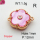 Resin & Zirconia,Brass Links Connectors,Flower,Plating Rose Gold,Pink Purple,12mm,Hole:1mm,about 1.5g/pc,5 pcs/package,XFL01980aajl-G030