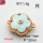 Resin & Zirconia,Brass Links Connectors,Flower,Plating Rose Gold,Light Blue,12mm,Hole:1mm,about 1.5g/pc,5 pcs/package,XFL01984aajl-G030