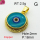 Enamel & Eye Patch Imported from Italy,Brass Pendants,Round,Devil's Eye,Plating Gold,Sea Blue,18mm,Hole:2mm,about 2.5g/pc,5 pcs/package,XFPC03200baka-G030