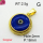 Enamel & Eye Patch Imported from Italy,Brass Pendants,Round,Devil's Eye,Plating Gold,Royal Blue,18mm,Hole:2mm,about 2.5g/pc,5 pcs/package,XFPC03205baka-G030