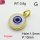 Enamel & Eye Patch Imported from Italy,Brass Pendants,Round,Devil's Eye,Plating Gold,White,10mm,Hole:1.5mm,about 0.8g/pc,5 pcs/package,XFPC03214aajl-G030