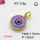 Enamel & Eye Patch Imported from Italy,Brass Pendants,Round,Devil's Eye,Plating Gold,Purple,10mm,Hole:1.5mm,about 0.8g/pc,5 pcs/package,XFPC03216aajl-G030