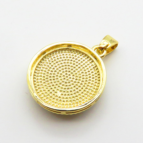 Shell,Brass Pendants,Round,Devil's Eye,Plating Gold,18mm,Hole:2mm,about 3.2g/pc,5 pcs/package,XFPC03223vbmb-G030