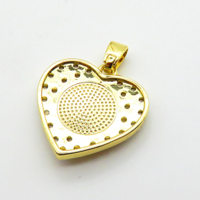 Shell & Zirconia,Brass Pendants,Round,Devil's Eye,Plating Gold,18x20mm,Hole:2mm,about 3.4g/pc,5 pcs/package,XFPC03229ablb-G030