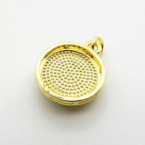 Shell,Brass Pendants,Round,Devil's Eye,Plating Gold,14mm,Hole:2mm,about 1.9g/pc,5 pcs/package,XFPC03232baka-G030