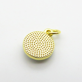 Shell,Brass Pendants,Round,Devil's Eye,Plating Gold,10mm,Hole:2mm,about 0.8g/pc,5 pcs/package,XFPC03235baka-G030