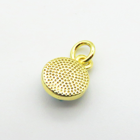 Shell,Brass Pendants,Round,Devil's Eye,Plating Gold,8mm,Hole:2mm,about 0.5g/pc,5 pcs/package,XFPC03238aajl-G030