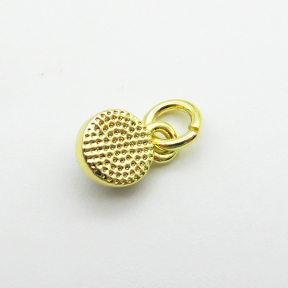Shell,Brass Pendants,Round,Devil's Eye,Plating Gold,6mm,Hole:2mm,about 0.3g/pc,5 pcs/package,XFPC03241avja-G030