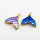 Resin,Brass Pendants,Mermaid Tail,Plating Gold,Mixed Color,20x22mm,Hole:2mm,about 2.5g/pc,5 pcs/package,XFPC03253avja-G030