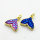 Resin,Brass Pendants,Mermaid Tail,Plating Gold,Mixed Color,12x14mm,Hole:2mm,about 1.3g/pc,5 pcs/package,XFPC03259avja-G030