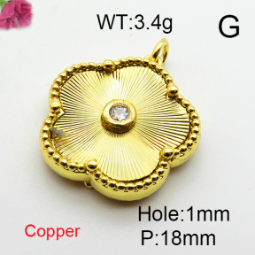 Resin & Zirconia,Brass Pendants,Flower,Plating Gold,Mixed Color,18mm,Hole:1mm,about 3g/pc,5 pcs/package,XFPC03262aajl-G030