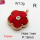 Resin & Zirconia,Brass Pendants,Flower,Plating Rose Gold,Red,18mm,Hole:1mm,about 3g/pc,5 pcs/package,XFPC03271aajl-G030