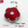 Resin & Zirconia,Brass Pendants,Flower,Plating Platinum,Red,18mm,Hole:1mm,about 3g/pc,5 pcs/package,XFPC03285aajl-G030