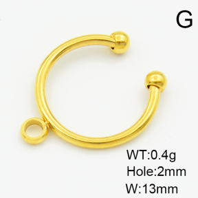 304 Stainless Steel Clip-on Earring Findings,Ring,with Loop,Vacuum Plating Gold,13mm,Hole:2mm,about 0.4g/pc,5 pcs/package,XFE00310aahm-906