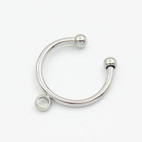 304 Stainless Steel Clip-on Earring Findings,Ring,with Loop,True Color,13mm,Hole:2mm,about 0.4g/pc,5 pcs/package,XFE00312aahj-906