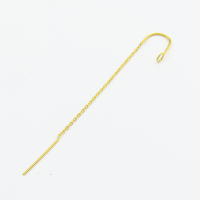 304 Stainless Steel Ear Stud Findings,U Shape Ear Thread,with Cable Chain,Vacuum Plating Gold,10mm,Hole:2mm,about 0.3g/pc,5 pcs/package,XFE00314aaho-906