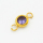 304 Stainless Steel Zircon Links Connectors,Flat Round,Vacuum Plating Gold,Purple,6mm,Hole:2mm,about 0.3g/pc,5 pcs/package,XFL02016aahl-906