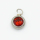 304 Stainless Steel Zircon Pendants,Flat Round,True Color,Red,6mm,Hole:2mm,about 0.3g/pc,5 pcs/package,XFPC03328aahi-906