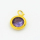 304 Stainless Steel Zircon Pendants,Flat Round,Vacuum Plating Gold,Purple,6mm,Hole:2mm,about 0.3g/pc,5 pcs/package,XFPC03334vahk-906