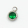 304 Stainless Steel Zircon Pendants,Flat Round,True Color,Green,6mm,Hole:2mm,about 0.3g/pc,5 pcs/package,XFPC03340aahi-906