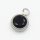 304 Stainless Steel Zircon Pendants,Flat Round,True Color,Black,8mm,Hole:2mm,about 0.8g/pc,5 pcs/package,XFPC03348aahl-906