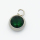 304 Stainless Steel Zircon Pendants,Flat Round,True Color,Green,8mm,Hole:2mm,about 0.8g/pc,5 pcs/package,XFPC03352aahl-906
