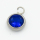 304 Stainless Steel Zircon Pendants,Flat Round,True Color,Royal Blue,8mm,Hole:2mm,about 0.8g/pc,5 pcs/package,XFPC03356aahl-906