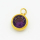 304 Stainless Steel Zircon Pendants,Flat Round,Vacuum Plating Gold,Purple,8mm,Hole:2mm,about 0.8g/pc,5 pcs/package,XFPC03358aahn-906