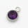 304 Stainless Steel Zircon Pendants,Flat Round,True Color,Purple,8mm,Hole:2mm,about 0.8g/pc,5 pcs/package,XFPC03360aahl-906