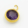 304 Stainless Steel Zircon Pendants,Flat Round,Vacuum Plating Gold,Purple,10mm,Hole:2mm,about 1.1g/pc,5 pcs/package,XFPC03374aahp-906