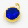 304 Stainless Steel Zircon Pendants,Flat Round,Vacuum Plating Gold,Royal blue,10mm,Hole:2mm,about 1.1g/pc,5 pcs/package,XFPC03378aahp-906