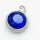 304 Stainless Steel Zircon Pendants,Flat Round,True Color,Royal blue,10mm,Hole:2mm,about 1.1g/pc,5 pcs/package,XFPC03380aahn-906