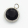304 Stainless Steel Zircon Pendants,Flat Round,True Color,Black,10mm,Hole:2mm,about 1.1g/pc,5 pcs/package,XFPC03392aahn-906