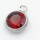 304 Stainless Steel Zircon Pendants,Flat Round,True Color,Red,10mm,Hole:2mm,about 1.1g/pc,5 pcs/package,XFPC03396aahn-906