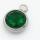 304 Stainless Steel Zircon Pendants,Flat Round,True Color,Green,10mm,Hole:2mm,about 1.1g/pc,5 pcs/package,XFPC03400aahn-906
