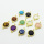 Gemstone,Brass Links Connectors,Oblate,Plating Gold,Mixed Color,12mm,Hole:2mm,about 1.1g/pc,5 pcs/package,XFL02076baka-G030