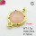 Rose Quartz,Brass Links Connectors,Oblate,Plating Gold,Pink,12mm,Hole:2mm,about 1.1g/pc,5 pcs/package,XFL02077baka-G030