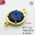 Lapis Lazuli,Brass Links Connectors,Oblate,Plating Gold,Blue,12mm,Hole:2mm,about 1.1g/pc,5 pcs/package,XFL02078baka-G030