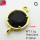 Obsidian,Brass Links Connectors,Oblate,Plating Gold,Black,12mm,Hole:2mm,about 1.1g/pc,5 pcs/package,XFL02081baka-G030