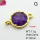 Amethyst,Brass Links Connectors,Oblate,Plating Gold,Purple,12mm,Hole:2mm,about 1.1g/pc,5 pcs/package,XFL02086baka-G030