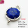 Lapis Lazuli,Brass Links Connectors,Oblate,Plating Platinum,Blue,12mm,Hole:2mm,about 1.1g/pc,5 pcs/package,XFL02089baka-G030