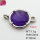 Amethyst,Brass Links Connectors,Oblate,Plating Platinum,Purple,12mm,Hole:2mm,about 1.1g/pc,5 pcs/package,XFL02098baka-G030