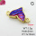 Resin,Brass Links Connectors,Mermaid Tail,Plating Gold,Purple,11x13mm,Hole:2mm,about 1.3g/pc,5 pcs/package,XFL02107avja-G030