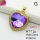 Imitation Crystal Glass & Zirconia,Brass Pendants,Heart,Plating Gold,Purple,24mm,Hole:2mm,about 7.2g/pc,5 pcs/package,XFPC03405vbmb-G030