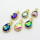 Imitation Crystal Glass & Zirconia,Brass Pendants,Water Droplets,Plating Gold,Mixed Color,30x17mm,Hole:4x3mm,about 4.5g/pc,5 pcs/package,XFPC03409vbmb-G030