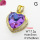 Imitation Crystal Glass & Zirconia,Brass Pendants,Heart,Plating Gold,Purple,27x26mm,Hole:5mm,about 7.2g/pc,5 pcs/package,XFPC03417vbmb-G030