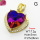 Imitation Crystal Glass & Zirconia,Brass Pendants,Heart,Plating Gold,Dark Purple,27x26mm,Hole:5mm,about 7.2g/pc,5 pcs/package,XFPC03418vbmb-G030